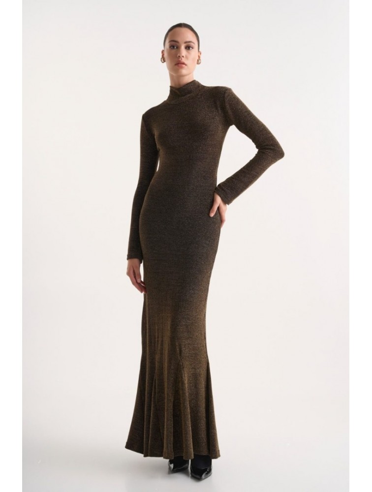 STUDIO 83 Vera Lurex Gold Dress Χρυσό Λούρεξ Φόρεμα