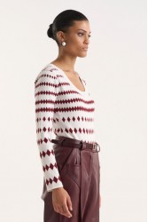 STUDIO 83 Zoe Bordeaux Polygonic Bodysuit
