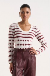 STUDIO 83 Zoe Bordeaux Polygonic Bodysuit