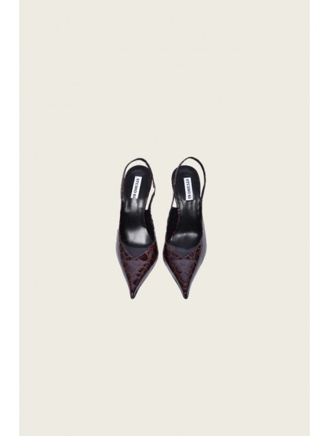 STUDIO 83 Brown leather women's heels, croco STUDIO 83 Brown leather women's heels, croco