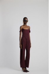 STUDIO 83 Stripes Burgundy Pants