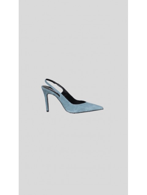 STUDIO 83 Suede Heels Blue Σουέντ Γαλάζιες Γόβες