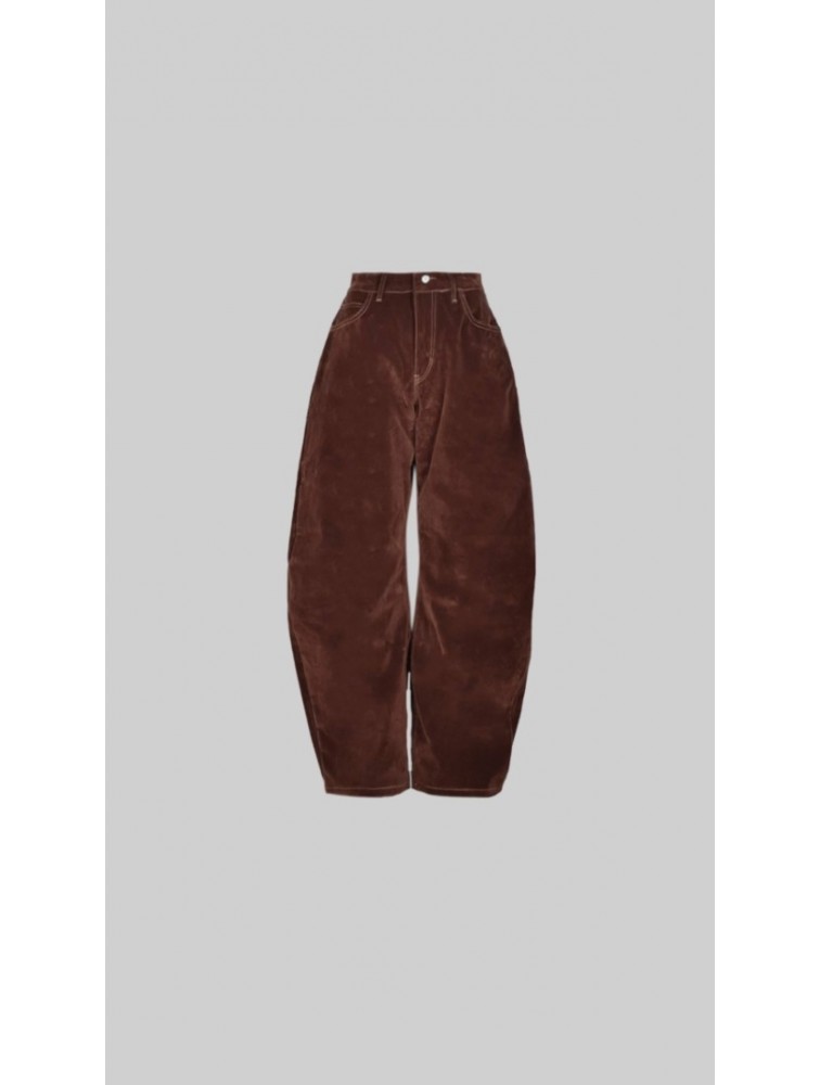 STUDIO 83 Velvet Barrel Jean Brown