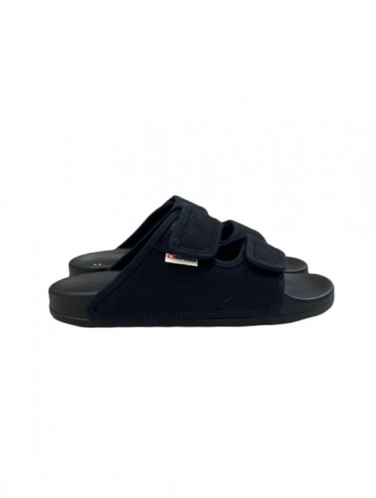SUPERGA Black slides Μαύρες γυναικείες παντόφλες
