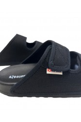 SUPERGA Black slides Μαύρες γυναικείες παντόφλες