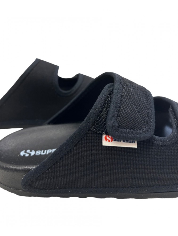 SUPERGA Black slides Μαύρες γυναικείες παντόφλες