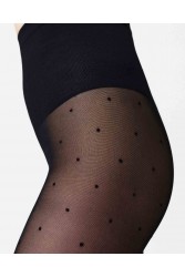 SWEDISH STOCKINGS Doris Dots Tights Black