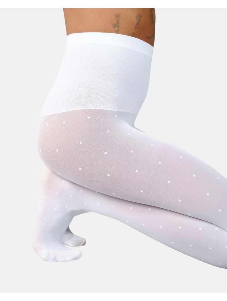 SWEDISH STOCKINGS Doris Dots Tights White Λευκό Πουά Καλσόν
