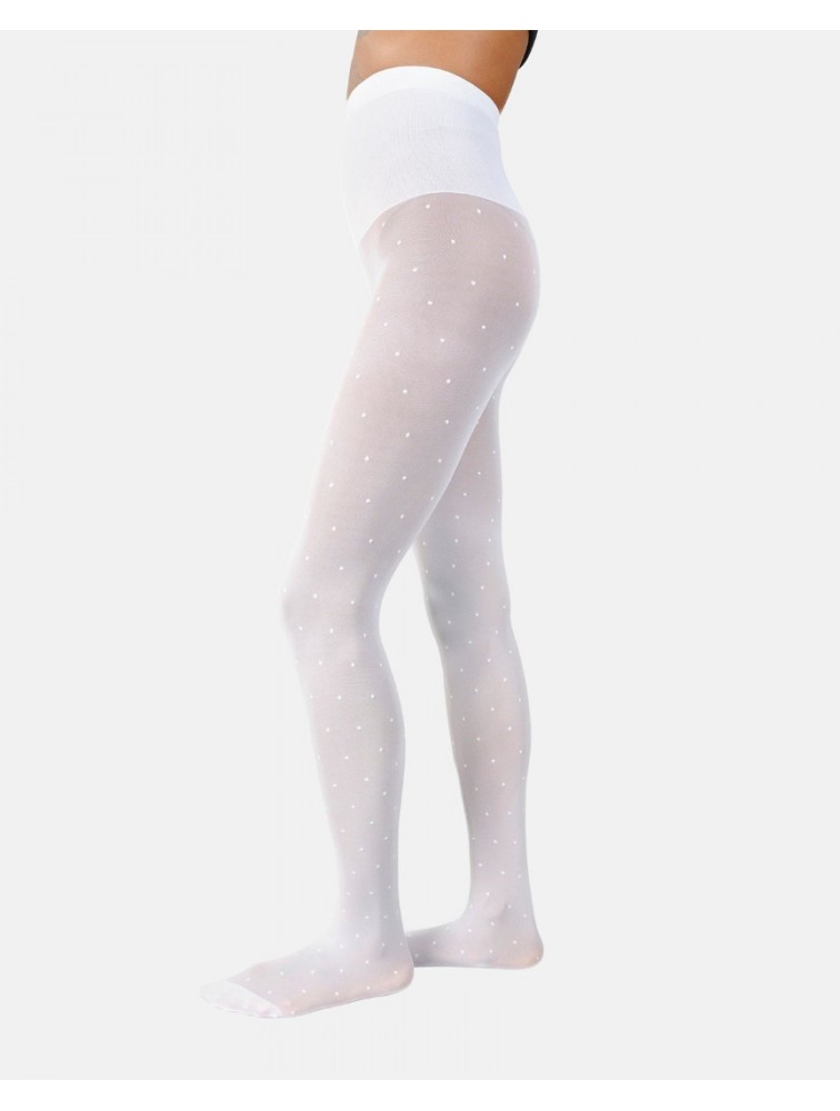 SWEDISH STOCKINGS Doris Dots Tights White Λευκό Πουά Καλσόν