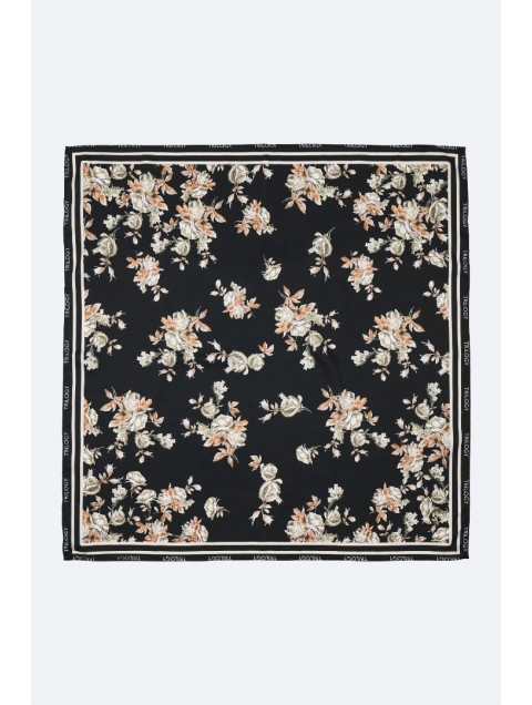 TRILOGY CLOTHING Black Scarf Μαύρο Φλοράλ Φουλάρι 