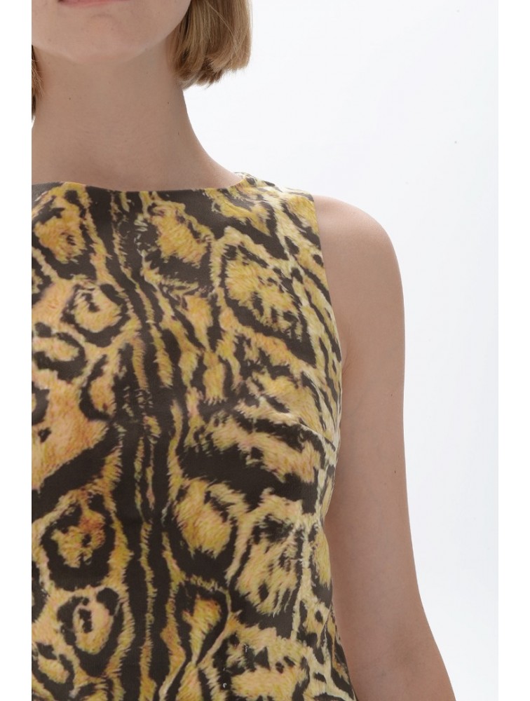 TRILOGY CLOTHING Ayla Mini Dress Λεοπάρ Μίνι Φόρεμα
