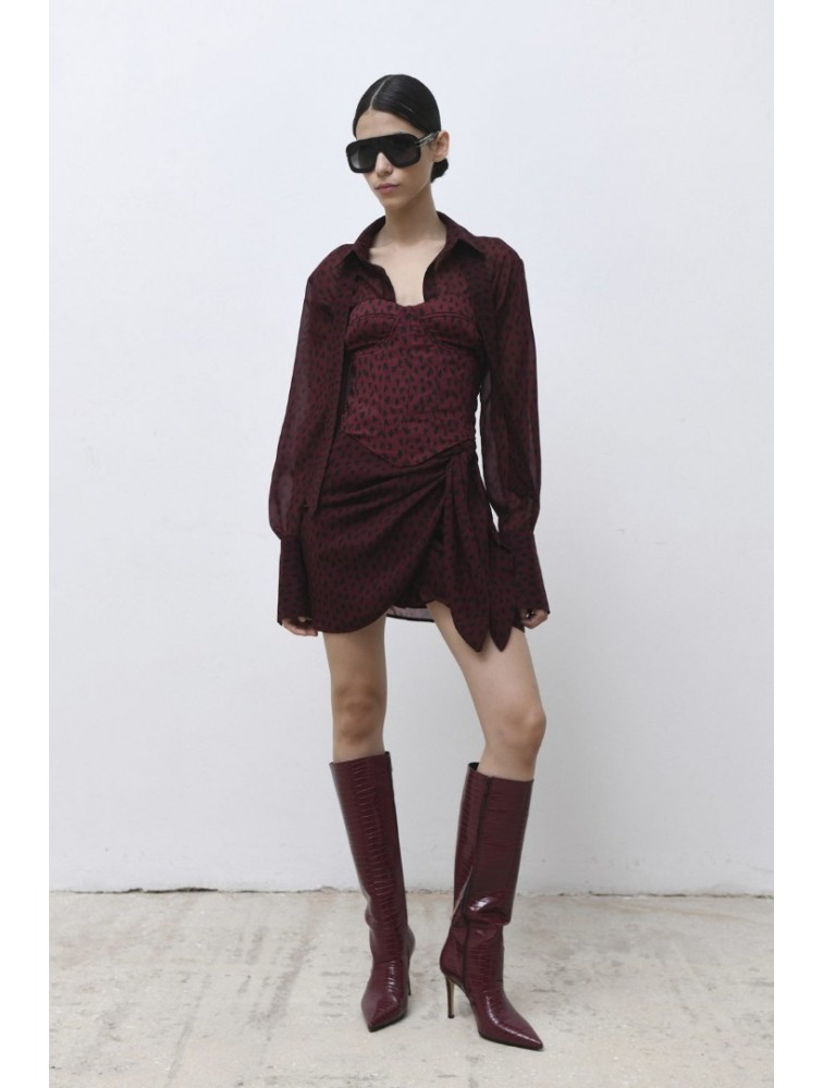 TRILOGY CLOTHING Bergen Μπορντώ Κορσέ