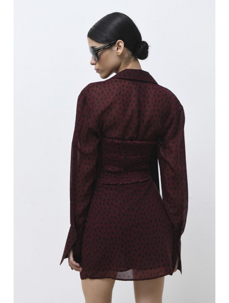 TRILOGY CLOTHING Bergen Μπορντώ Κορσέ