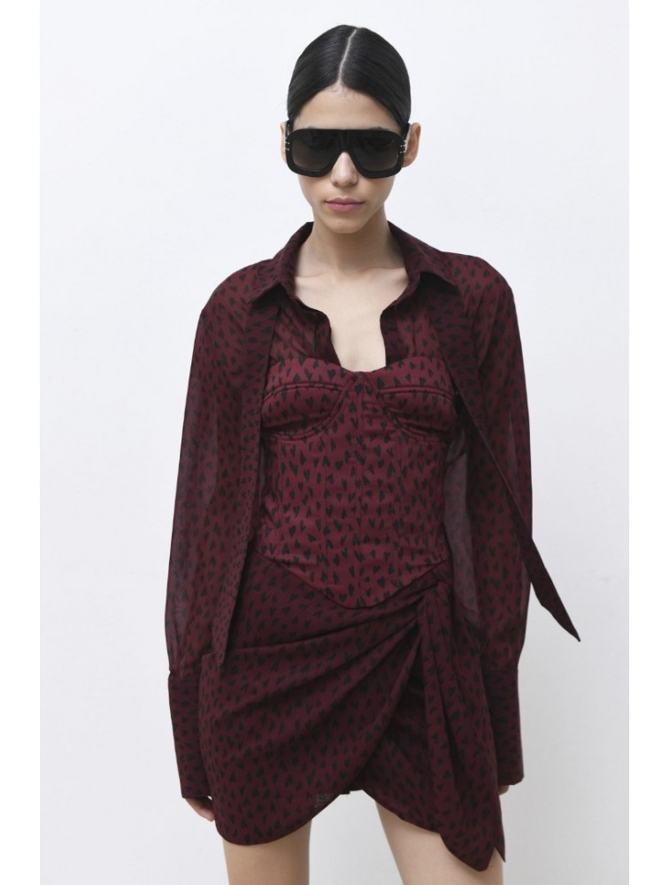 TRILOGY CLOTHING Bergen Μπορντώ Κορσέ