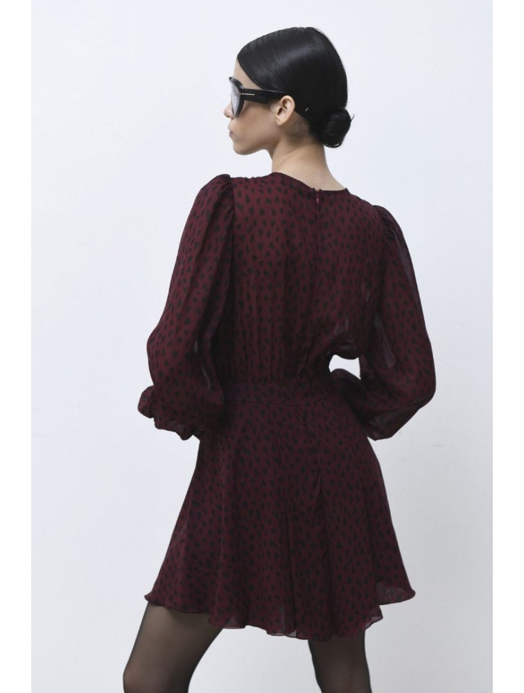 TRILOGY CLOTHING Bergen Μπορντώ Μίνι Φόρεμα