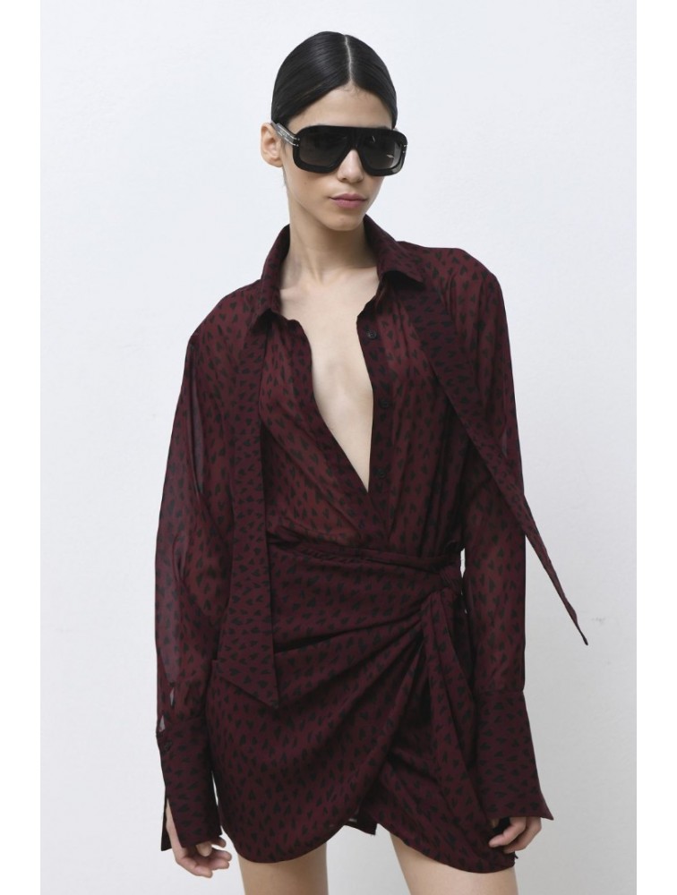 TRILOGY CLOTHING Bergen Μπορντώ Πουκάμισο