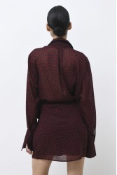 TRILOGY CLOTHING Bergen Μπορντώ Πουκάμισο