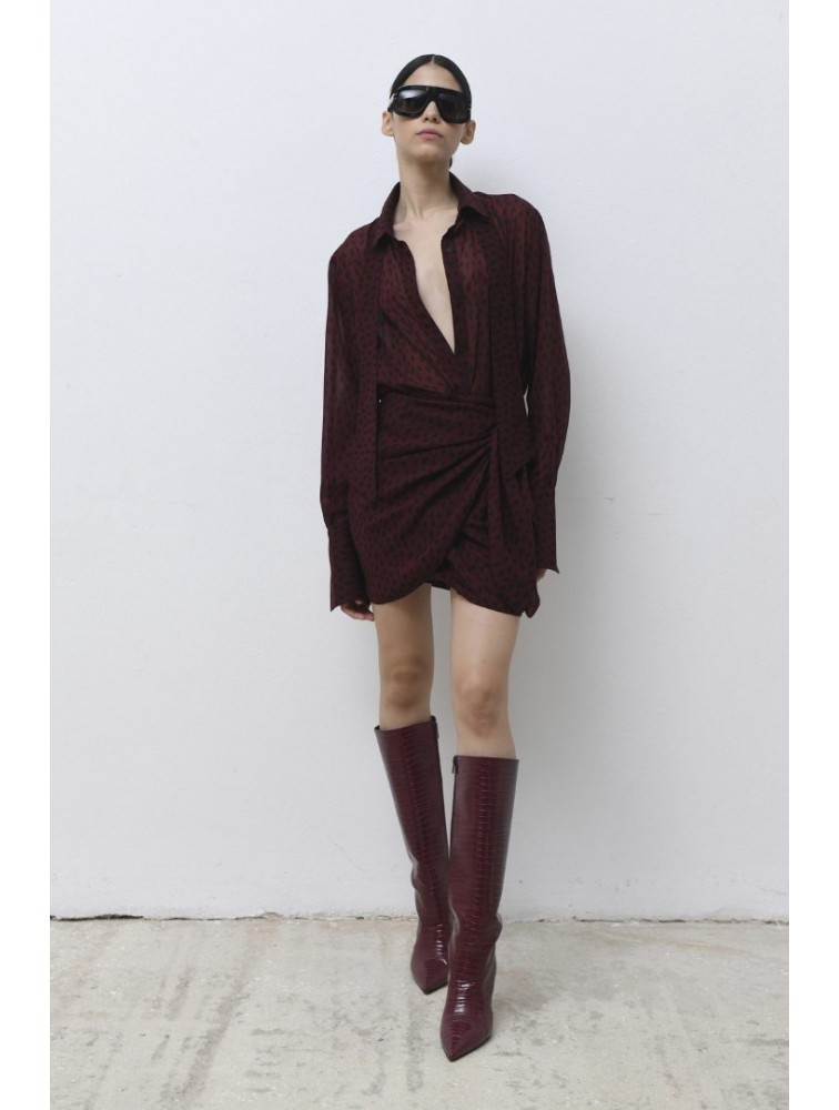 TRILOGY CLOTHING Bergen Μπορντώ Πουκάμισο