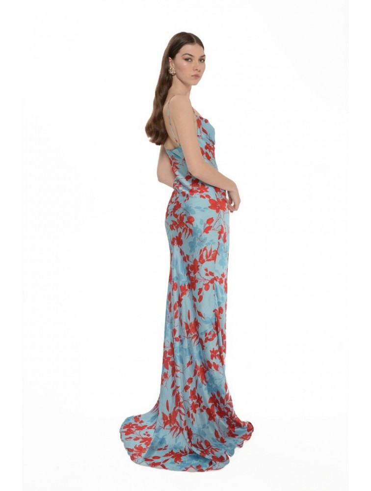 TRILOGY CLOTHING Chic Dress Blue Μπλε Μάξι Φόρεμα