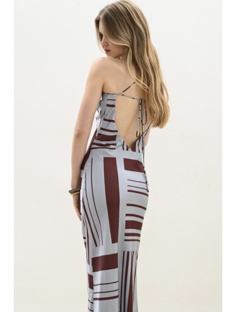 TRILOGY CLOTHING Estelle Maxi Slip Dress Εμπριμέ Μάξι Φόρεμα
