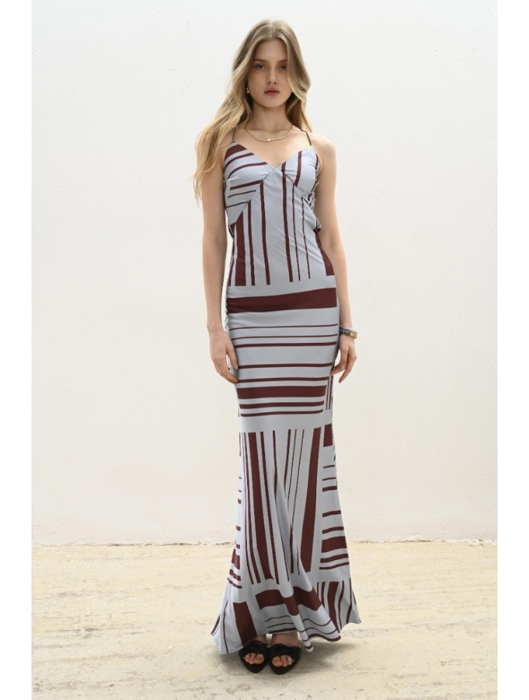 TRILOGY CLOTHING Estelle Maxi Slip Dress Εμπριμέ Μάξι Φόρεμα