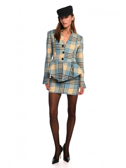 TRILOGY CLOTHING Harper Mini Skirt Μπλε Καρό Μίνι Φούστα