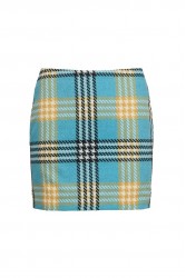 TRILOGY CLOTHING Harper Mini Skirt Μπλε Καρό Μίνι Φούστα