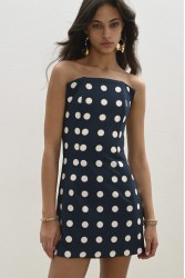 TRILOGY CLOTHING Inez Mini Dress Πουά Σκούρο Μπλε Μίνι Φόρεμα