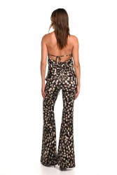 TRILOGY CLOTHING Karma Flared Pants Εμπριμέ Ασπρόμαυρο Παντελόνι