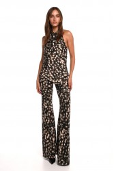 TRILOGY CLOTHING Karma Flared Pants Εμπριμέ Ασπρόμαυρο Παντελόνι