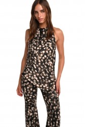 TRILOGY CLOTHING Karma Top Εμπριμέ Ασπρόμαυρο Τοπ