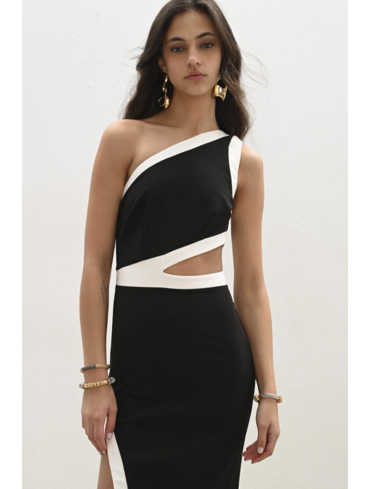 TRILOGY CLOTHING Luisa Maxi Dress Black and White Maxi Dress