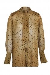TRILOGY CLOTHING Madeleine Shirt Κάμελ Πουά Πουκάμισο