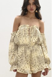 TRILOGY CLOTHING Mellow Jumpsuit Κίτρινο Ολόσωμο Σορτς