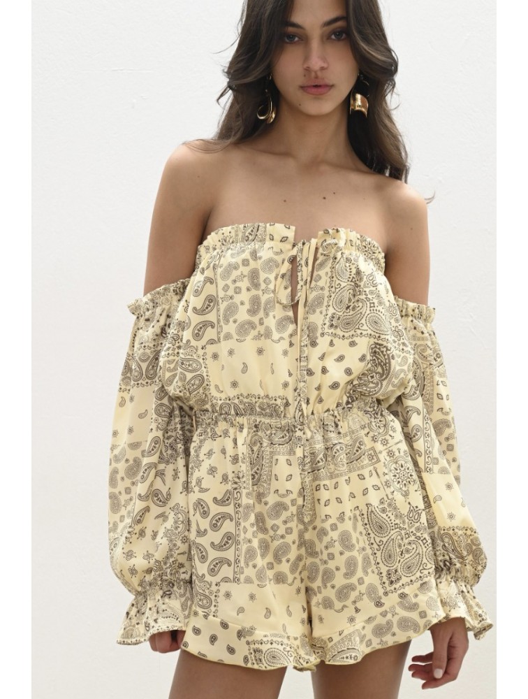 TRILOGY CLOTHING Mellow Jumpsuit Κίτρινο Ολόσωμο Σορτς