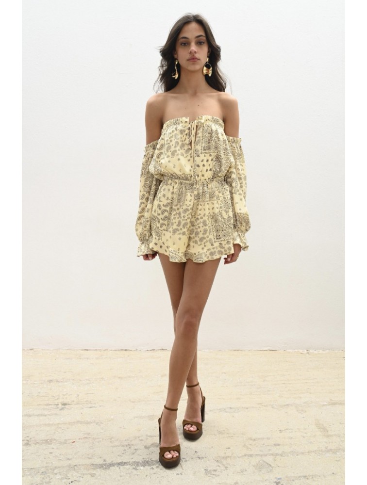 TRILOGY CLOTHING Mellow Jumpsuit Κίτρινο Ολόσωμο Σορτς
