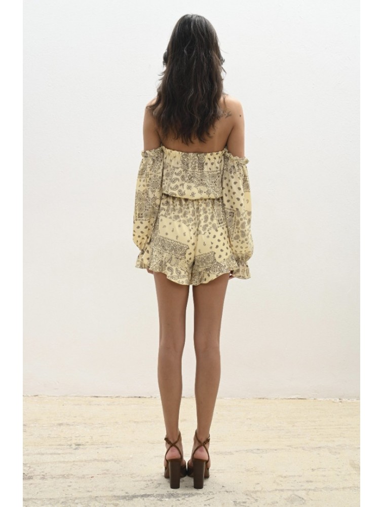 TRILOGY CLOTHING Mellow Jumpsuit Κίτρινο Ολόσωμο Σορτς