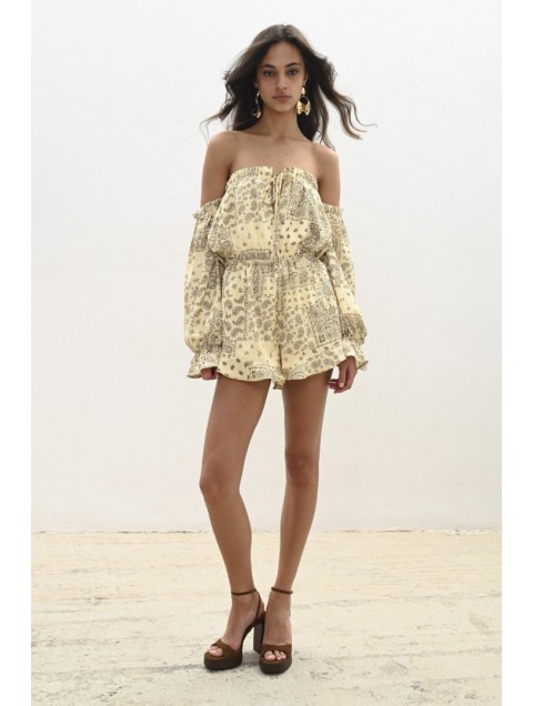 TRILOGY CLOTHING Mellow Jumpsuit Κίτρινο Ολόσωμο Σορτς 