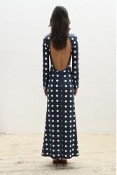 TRILOGY CLOTHING Montre Maxi Dress Πουά Σκούρο Μπλε Μάξι Φόρεμα