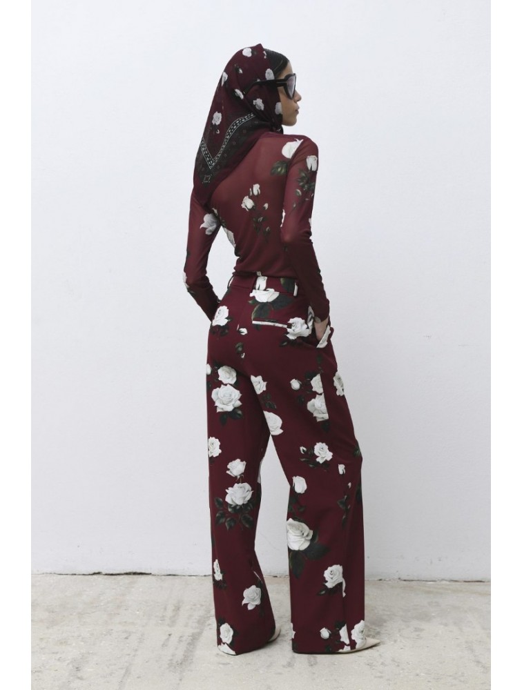 TRILOGY CLOTHING Nyla Μπορντώ Μαντήλι