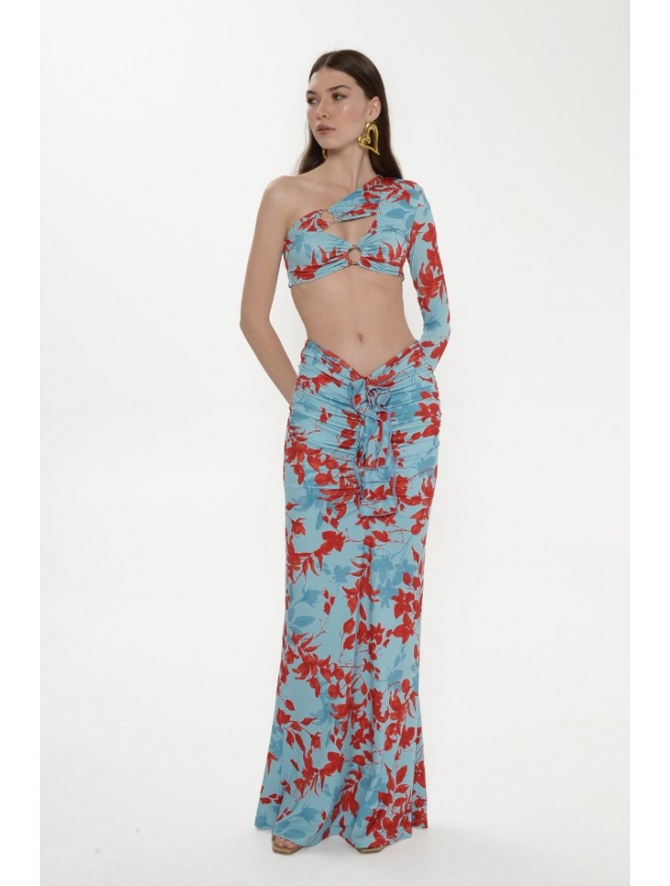TRILOGY CLOTHING Naya Maxi Skirt Blue Μπλε Μάξι Φούστα