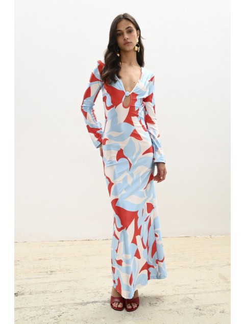 TRILOGY CLOTHING Noire Maxi Dress Πολύχρωμο Μάξι Φόρεμα