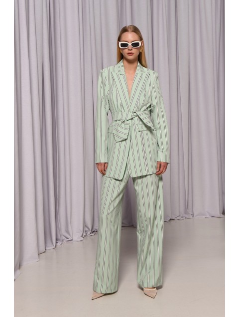 TRILOGY CLOTHING Pistachio Pants with stripes