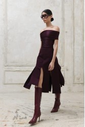 TRILOGY CLOTHING Tudor Μπορντώ Φούστα