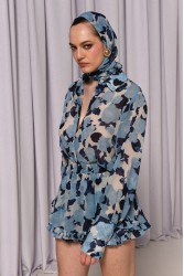 TRILOGY CLOTHING Thior Shirt Blue Μπλε Φλοράλ Πουκάμισο