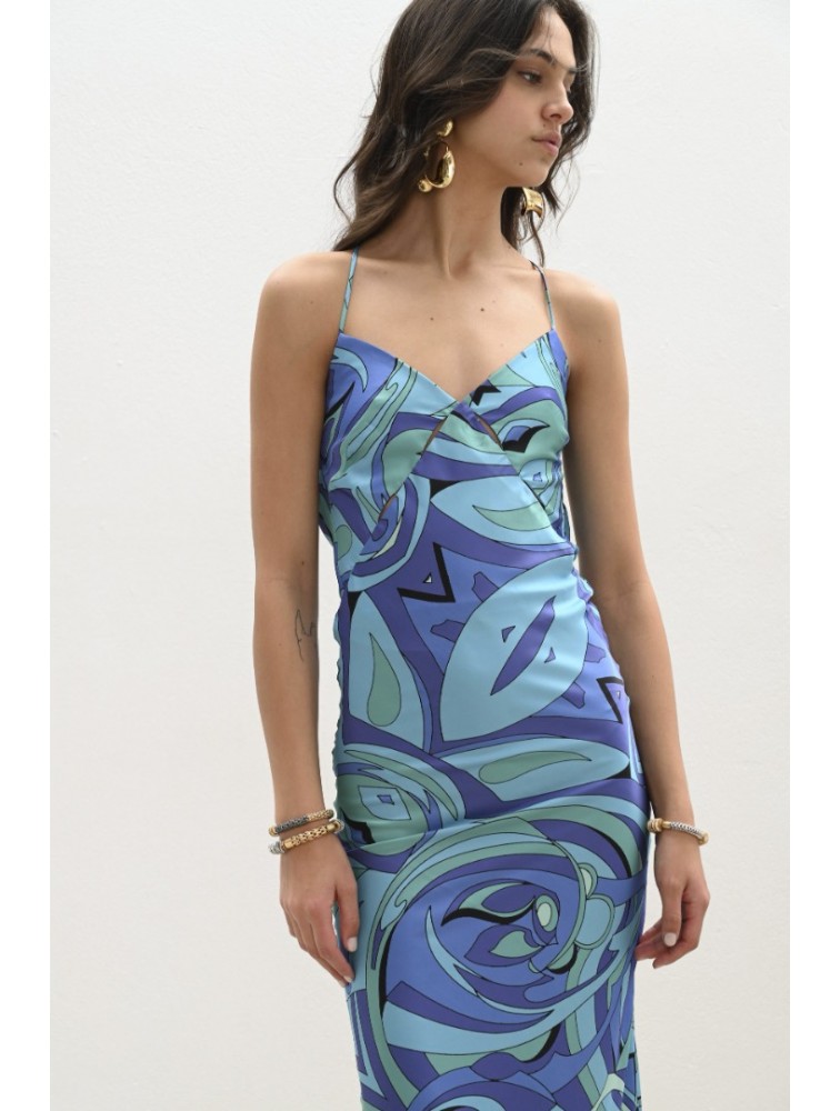 TRILOGY CLOTHING Zoya Maxi Slip Dress Εμπριμέ Μάξι Φόρεμα