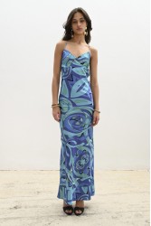 TRILOGY CLOTHING Zoya Maxi Slip Dress Εμπριμέ Μάξι Φόρεμα