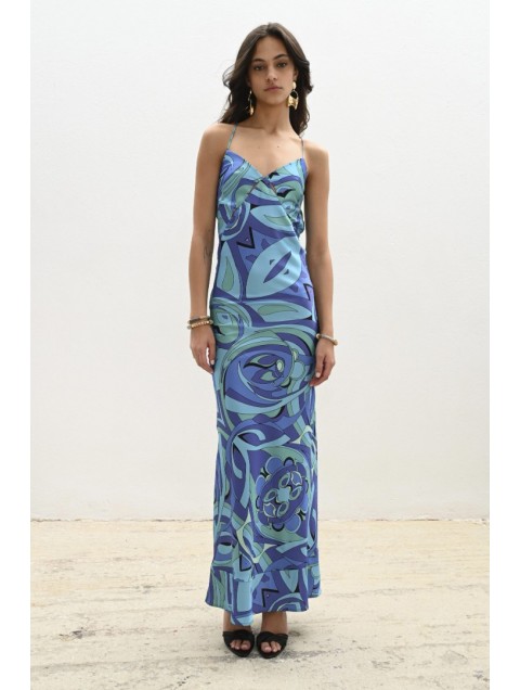 TRILOGY CLOTHING Zoya Maxi Slip Dress Εμπριμέ Μάξι Φόρεμα