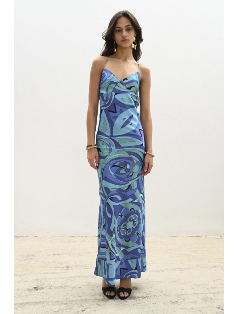 TRILOGY CLOTHING Zoya Maxi Slip Dress Εμπριμέ Μάξι Φόρεμα