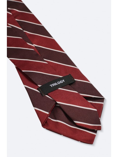 TRILOGY CLOTHING Zahara Tie Μπορντώ Ριγέ Γραβάτα